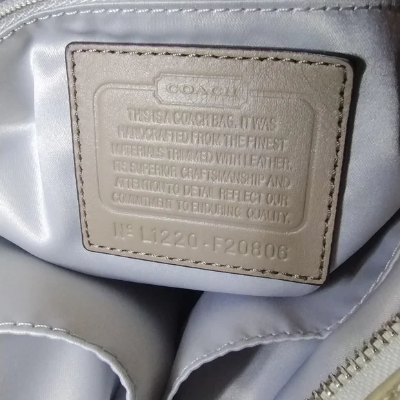 Coach Signature Tote Bag - Cream, Brown, and Blue - Picture 4 of 6